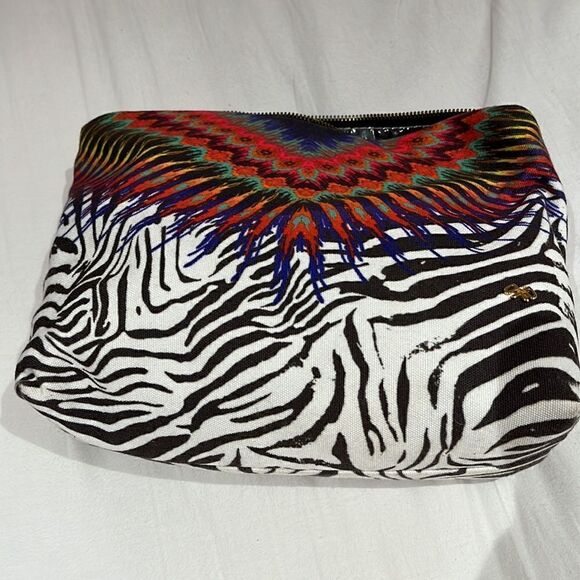 Pily Q zebra pattern bright swimsuit bag with tassel EUC - Picture 3 of 3